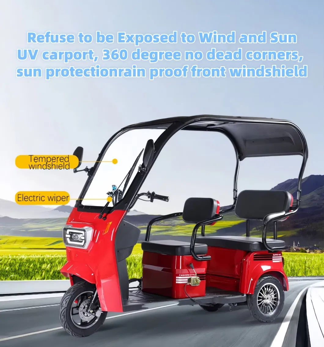 Popular Wholesale Electric Pedicab Reliable Family Electric 3 Wheels Tricycles with Roof for Passenger & Cargo Transportation - detail 13