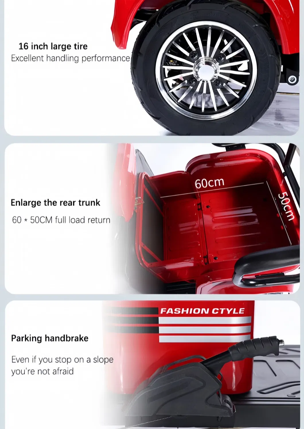 Popular Wholesale Electric Pedicab Reliable Family Electric 3 Wheels Tricycles with Roof for Passenger & Cargo Transportation - detail 20