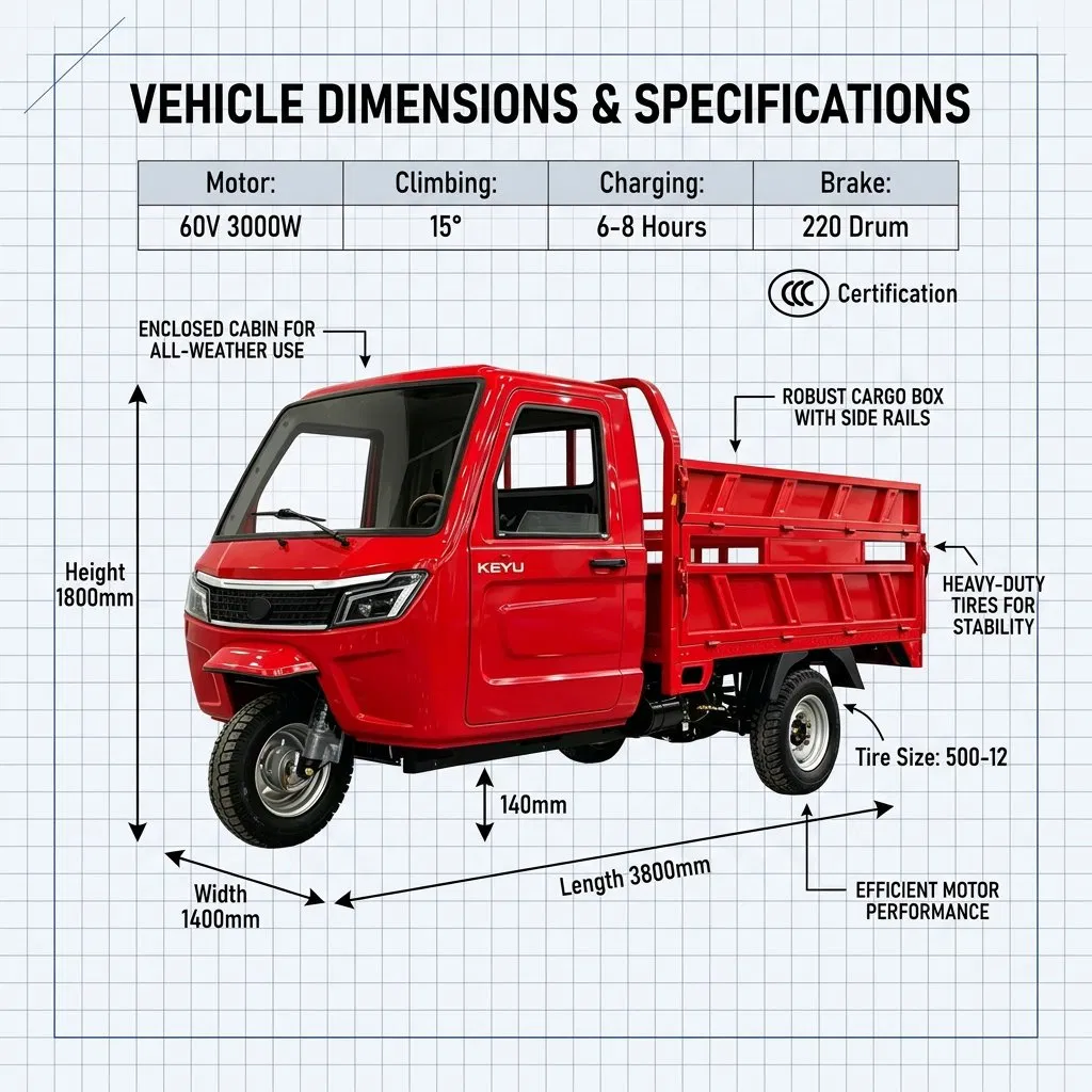 Keyu Trusted Choice EEC Certification 45km/H Speed Adult Electric Tricycle for Cargo - detail 5