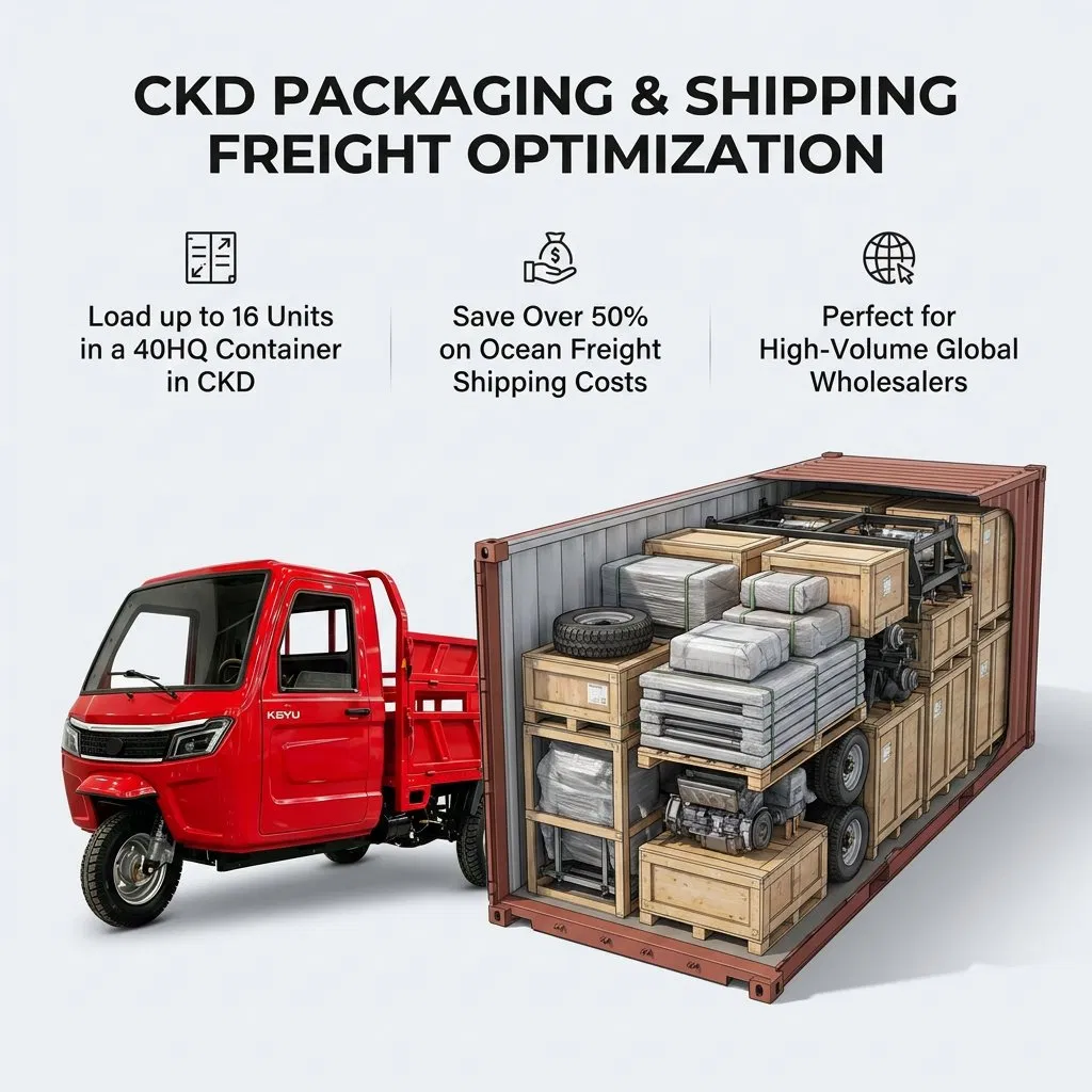 Keyu Trusted Choice EEC Certification 45km/H Speed Adult Electric Tricycle for Cargo - detail 6