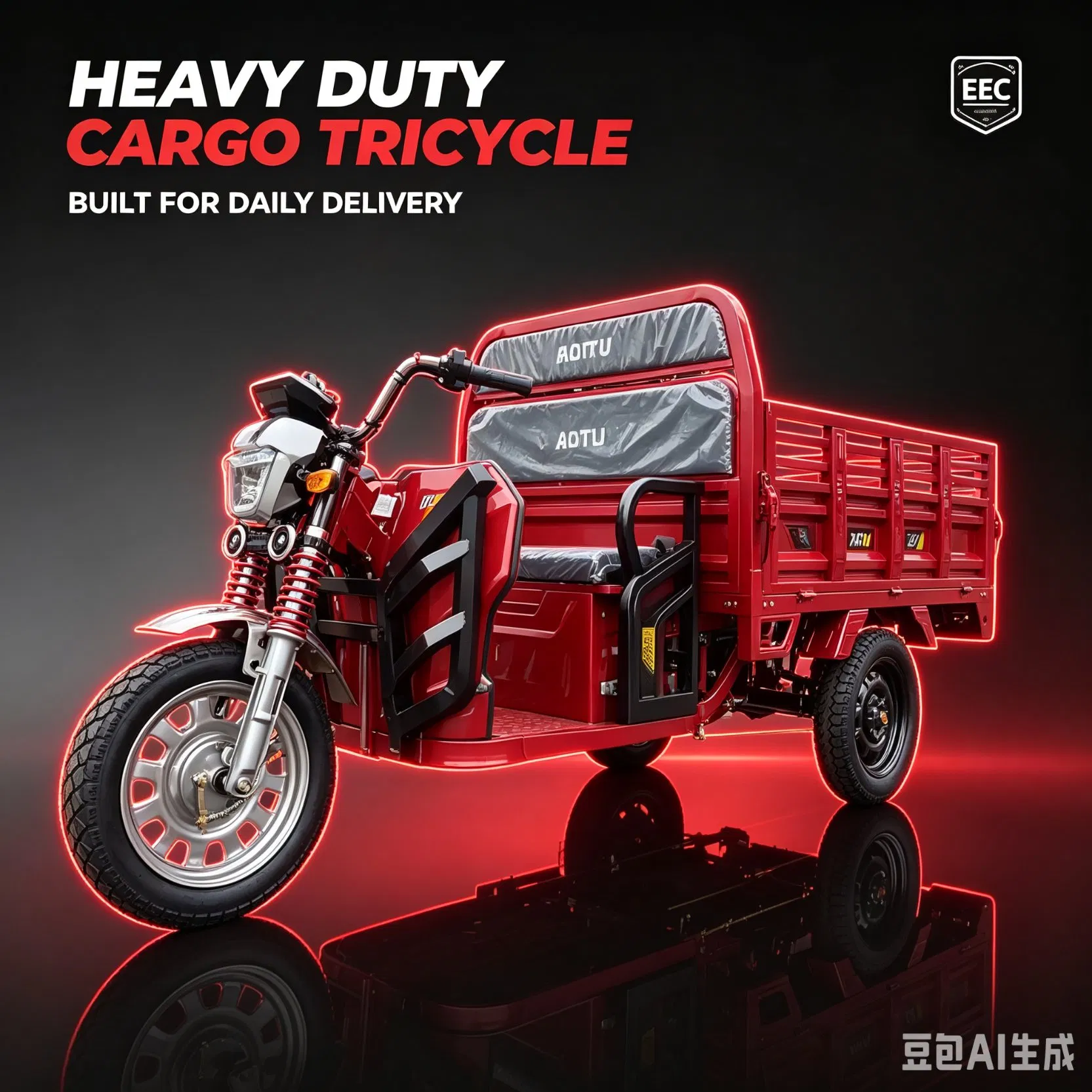 EEC Approved Fxaotu 3 Wheel Electric Cargo Tricycle Heavy Duty Electric Transport Tricycle for Africa & Europe Market - Image 6