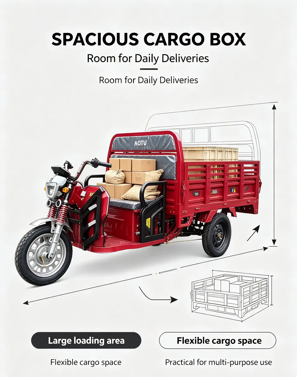 EEC Approved Fxaotu 3 Wheel Electric Cargo Tricycle Heavy Duty Electric Transport Tricycle for Africa & Europe Market - detail 1