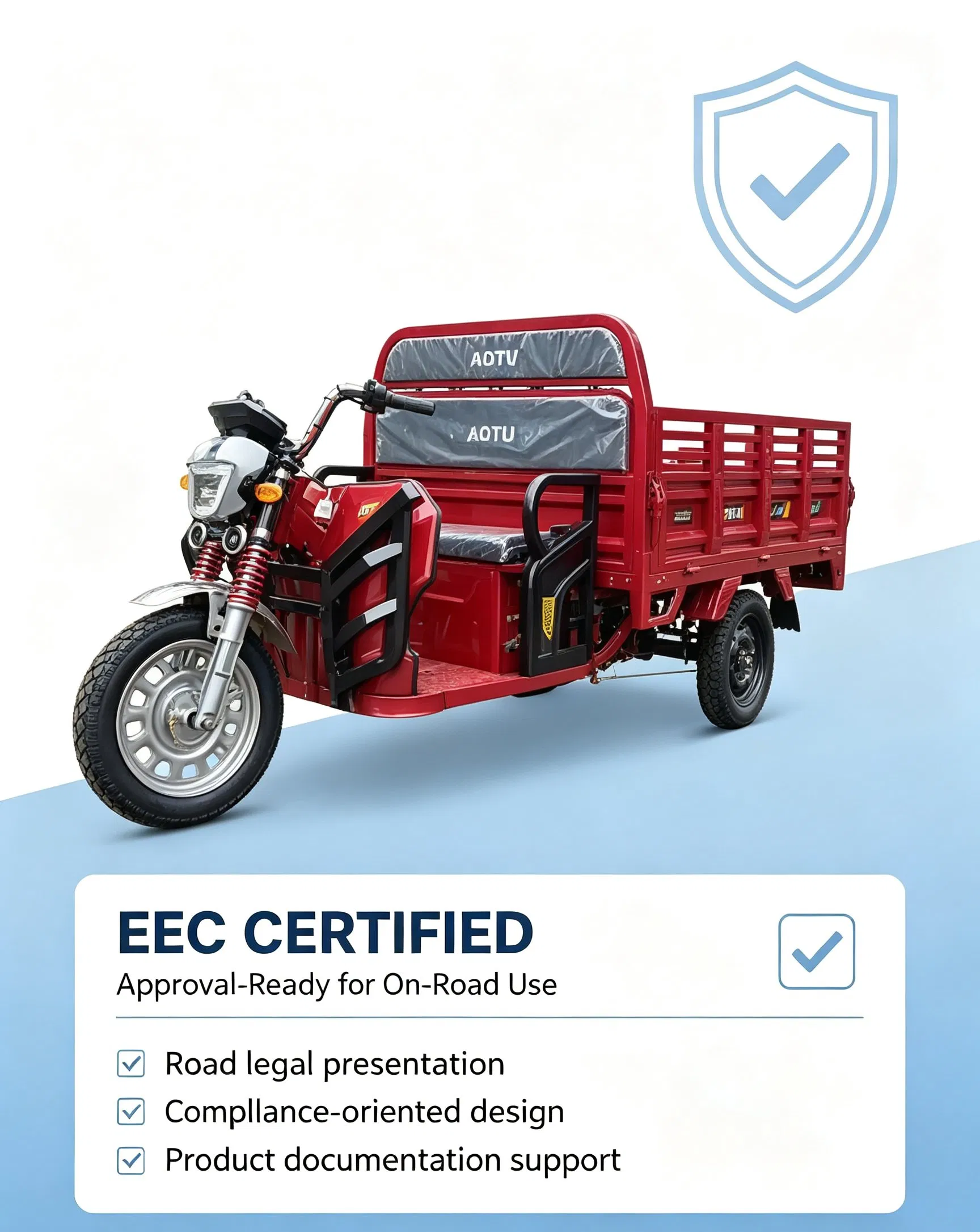 EEC Approved Fxaotu 3 Wheel Electric Cargo Tricycle Heavy Duty Electric Transport Tricycle for Africa & Europe Market - detail 2