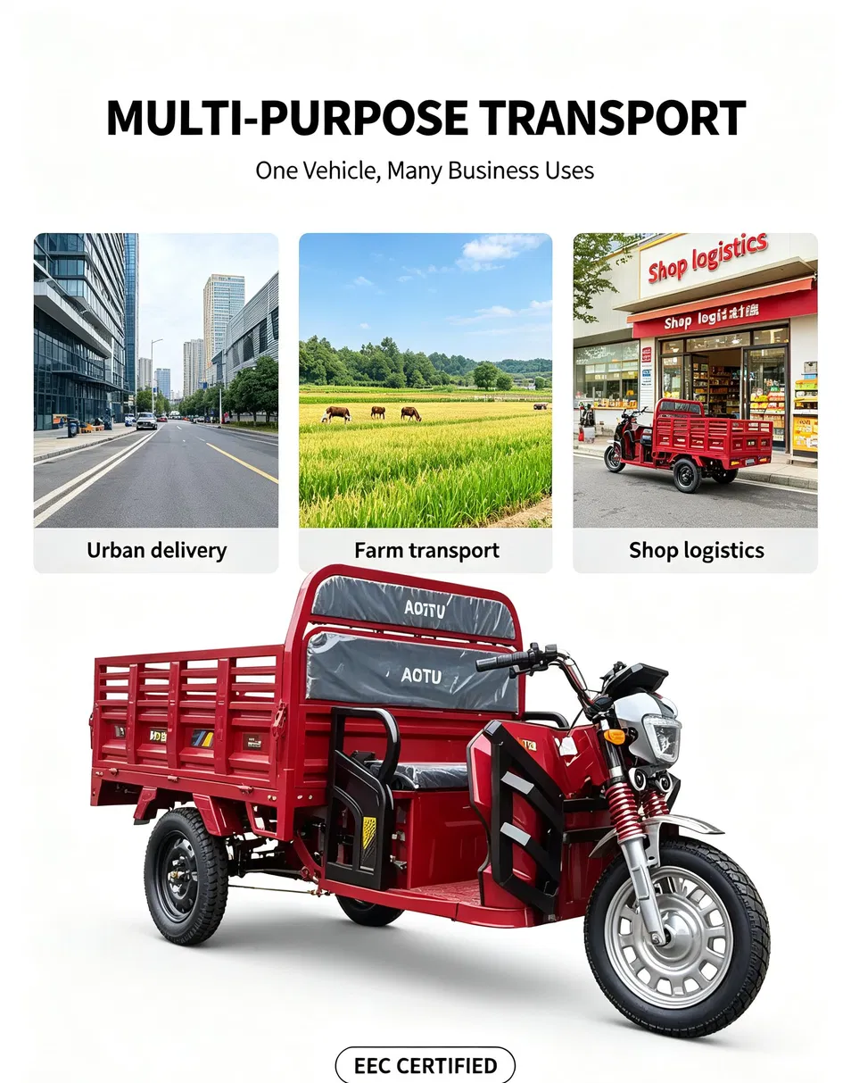 EEC Approved Fxaotu 3 Wheel Electric Cargo Tricycle Heavy Duty Electric Transport Tricycle for Africa & Europe Market - detail 3