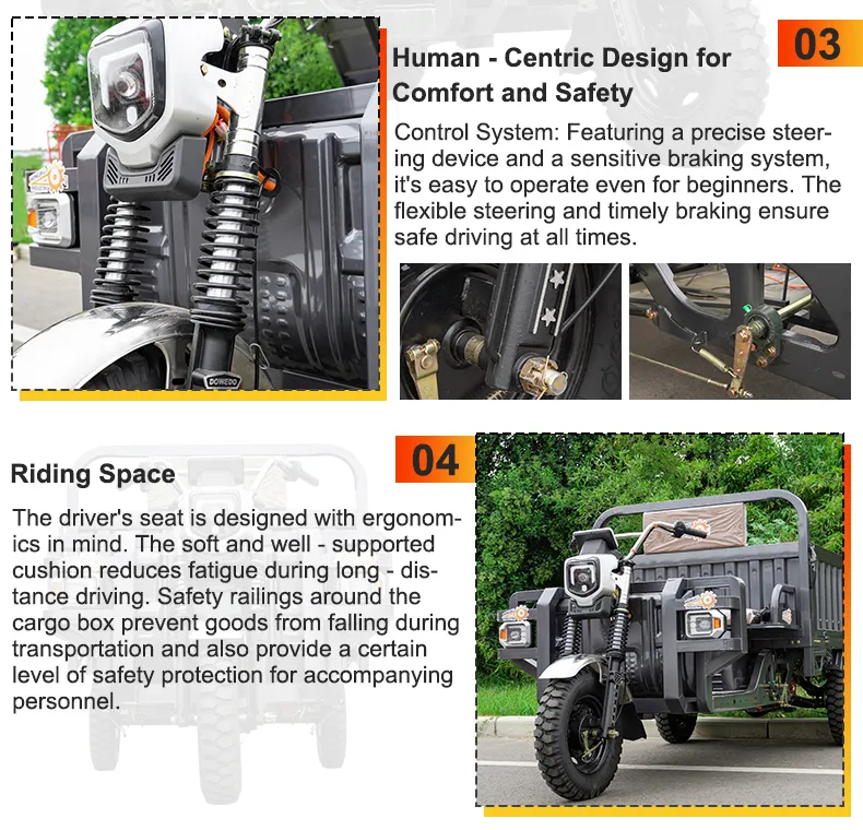 China Manufactured Cargo Dump Electric Three-Wheel Tricycle for Construction & Transport - detail 11