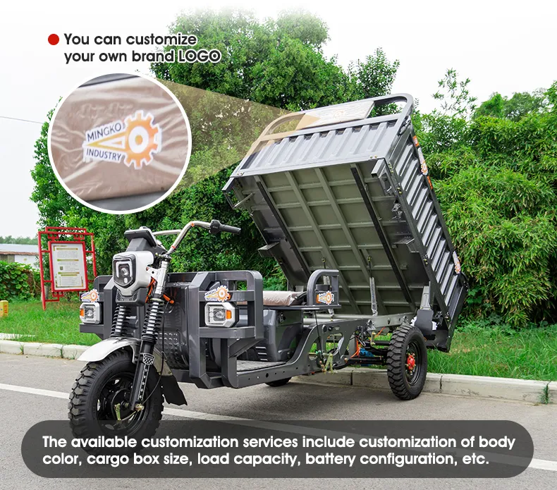 China Manufactured Cargo Dump Electric Three-Wheel Tricycle for Construction & Transport - detail 9