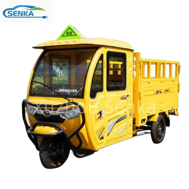 Fully Enclosed Cab Two-Door Two-Seat Electric Tricycle Equipped Cargo Freight - detail 2