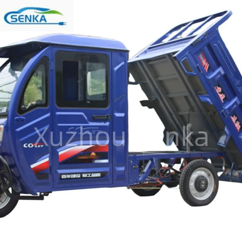 Fully Enclosed Cab Two-Door Two-Seat Electric Tricycle Equipped Cargo Freight - detail 4