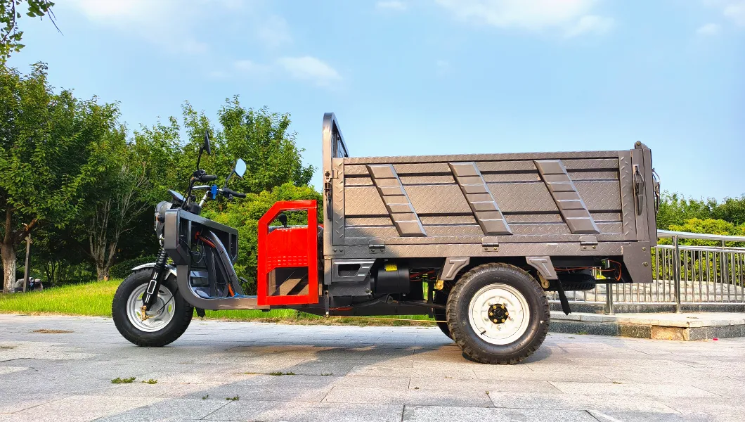 Senka 1.8m Large Size Cargo Self-Unloading Motorcycles Battery Powered Cheap 3-Wheel Electric Dump Tricycle - detail 3