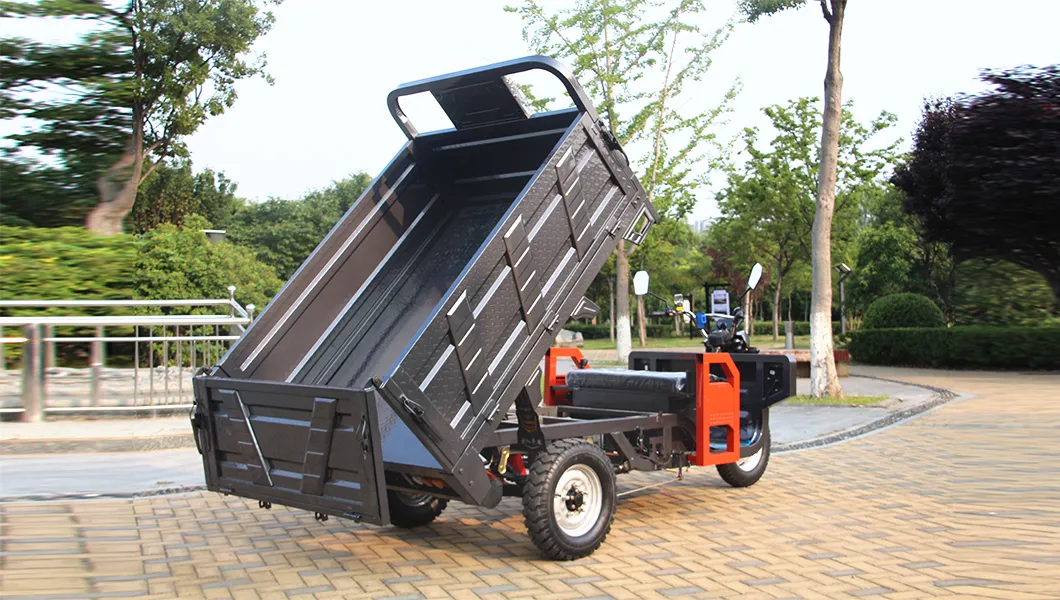 Senka 1.8m Large Size Cargo Self-Unloading Motorcycles Battery Powered Cheap 3-Wheel Electric Dump Tricycle - detail 4