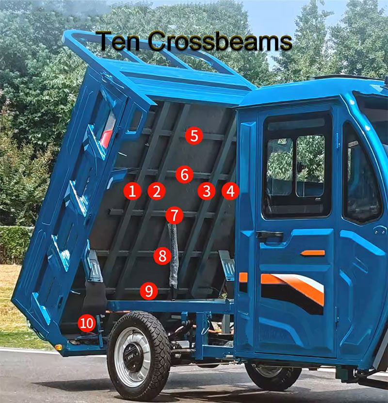 Custom Semi Closed Adult Heavy Duty Farm Cargo Electric Closed Tricycle Load