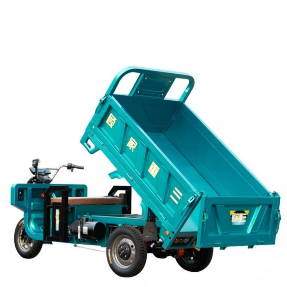Advanced Technology High Strength Checkered Steel Plate Heavy Duty Electric Cargo Tricycle for Dock Transportation - Image 5