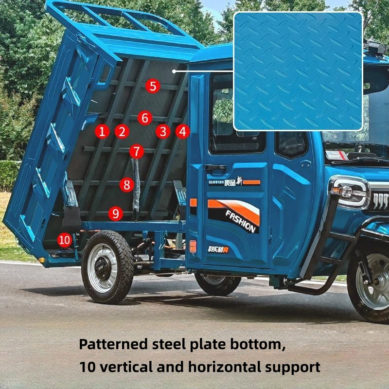 Low Price Heavy Loading Freight Cargo E-Trike 3 Wheels Tipper Truck Electric Cargo Tricycle with Full Enclosed Cab for Different Application - Image 5
