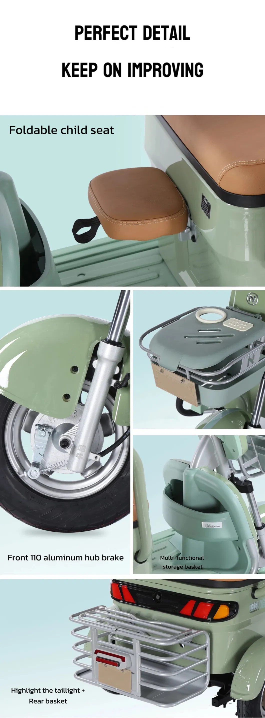 Factory Wholesale New Design City Three Wheel Passenger and Cargo Electric Tricycle - detail 6
