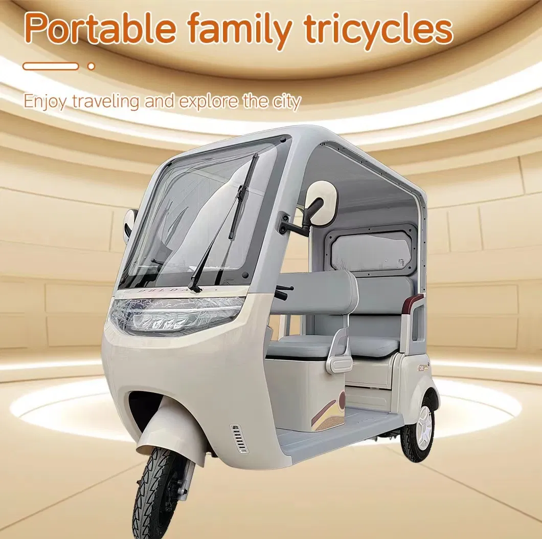The Body Leisure Electric Tricycle with a Canopy, Suitable for Both Passenger and Cargo Use, Is an Adult Household Tricycle - detail 1