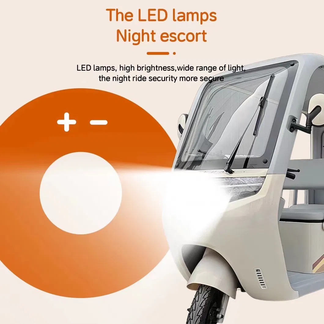The Body Leisure Electric Tricycle with a Canopy, Suitable for Both Passenger and Cargo Use, Is an Adult Household Tricycle - detail 6