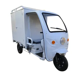 60V Express Cour Electric Tricycles 1000W Integrated Differential Motor 3 Wheels Cabin Cargo Delivery Tricycle with Full Closed Cab Delivery Van Express Courier - detail 11