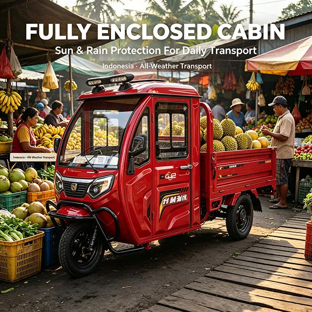Newest Model Electric Cargo Cheap Tricycle 1200W Adult 3 Wheel E Moped Tricycle for Cargo Electric Motorcycle with 30-50km/H Max Speed - detail 1