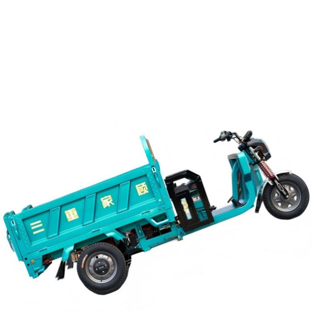 Reliable Space Saving Checkered Steel Plate Lithium Battery Electric Cargo Tricycle for Outdoor Operations