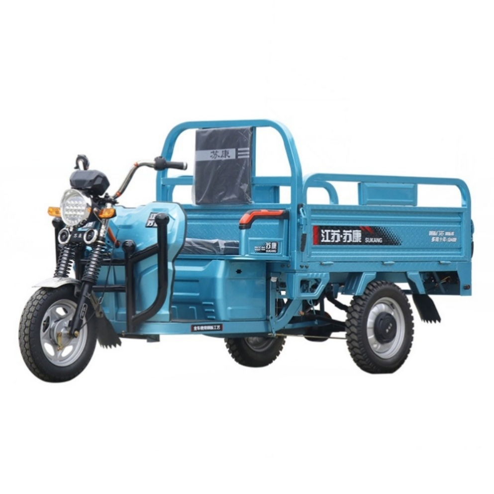 Reliable Space Saving Checkered Steel Plate Lithium Battery Electric Cargo Tricycle for Outdoor Operations - Image 5