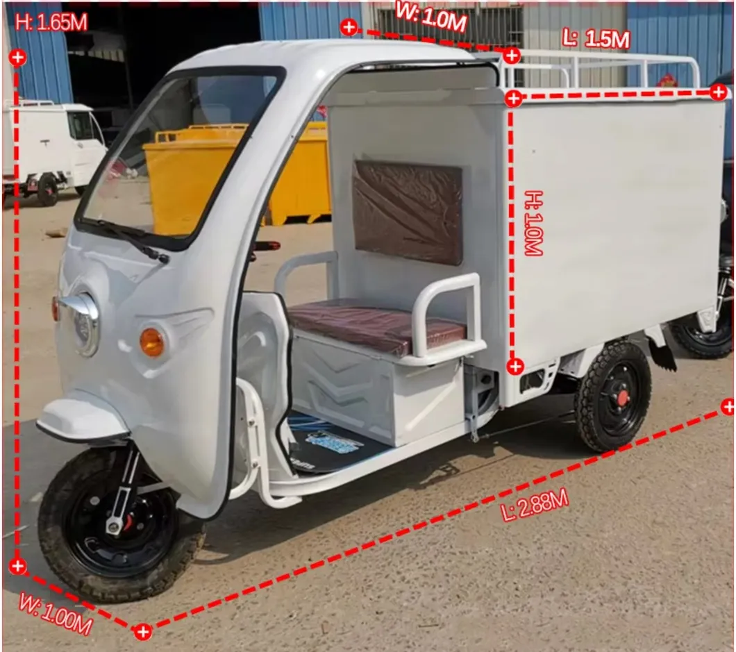 Multipurpose 800W-1500W Motor Wholesale New Design EEC Coc Approved Three Wheel Electric Tricycle Trike Cabin with Enclosed Cargo Box for Delivery - detail 1