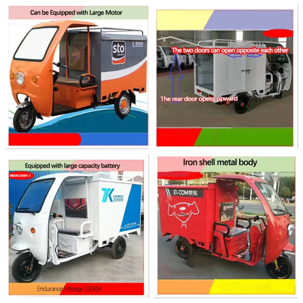 Multipurpose 800W-1500W Motor Wholesale New Design EEC Coc Approved Three Wheel Electric Tricycle Trike Cabin with Enclosed Cargo Box for Delivery - detail 2
