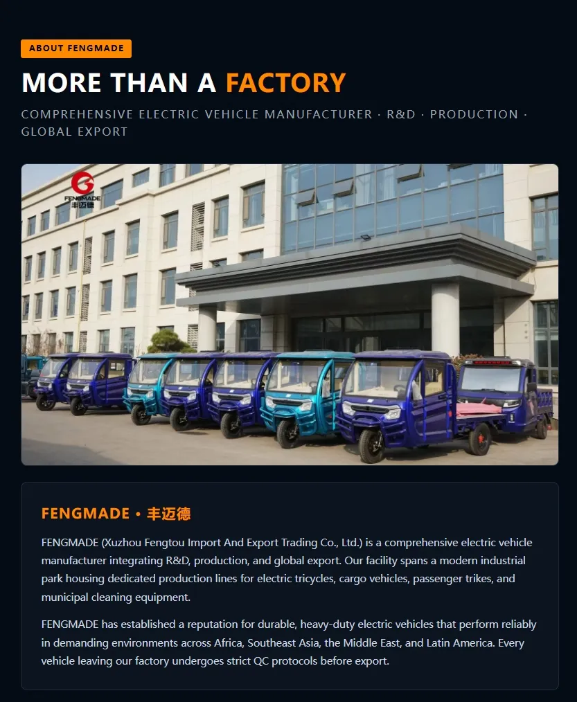 Fengmade New Energy Electric Tricycle with 1.5m Cargo Box 600kg 72V Payload Cargo 3 Wheeler for Delivery Use - detail 5