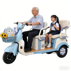Comfortable Dual-Seat E-Trike Cargo-Capable Dual-Seat Electric Tricycle