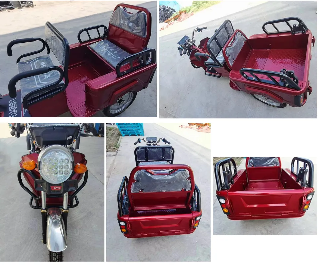 800W 1000W Pedal Cabin Freestyle 3 Wheel Electric Cargo Bike Household Small Scooter Foldable Three-Seat Adjustable for Passengers Electric Tricycles - detail 2