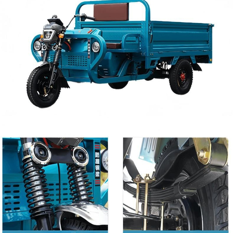Competitive Price Durable 60V1200W Open Body Freight Vehicle Hydraulic Shock Absorption Long Endurance Farm Cargo Electric Tricycles - Image 5