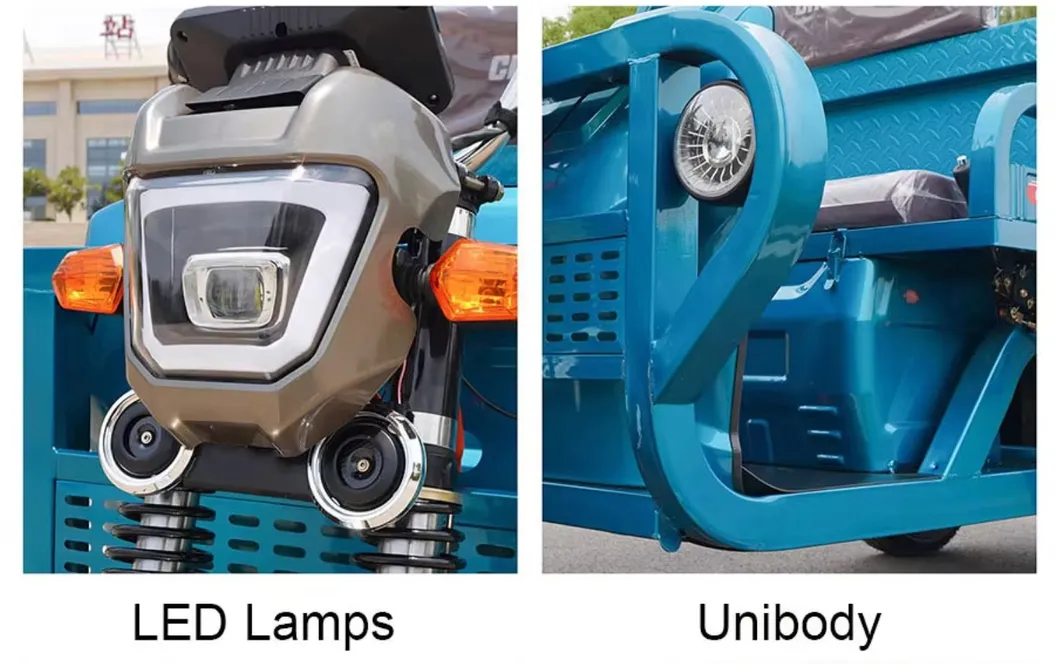 Competitive Price Durable 60V1200W Open Body Freight Vehicle Hydraulic Shock Absorption Long Endurance Farm Cargo Electric Tricycles - detail 3