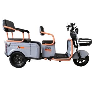 Large Storage Space Electric Three-Wheel Tricycle with Foldable Back Seat Electric Cargo& Passenger Trike Support Custom Motors and Batteries