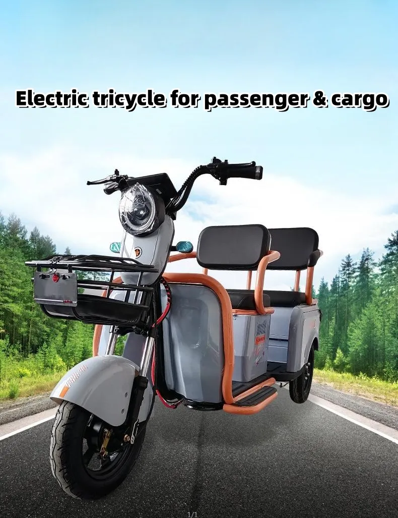 Large Storage Space Electric Three-Wheel Tricycle with Foldable Back Seat Electric Cargo& Passenger Trike Support Custom Motors and Batteries - detail 1