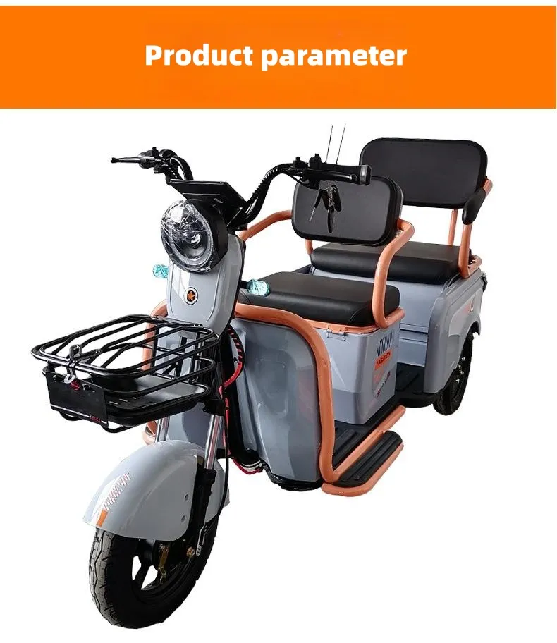 Large Storage Space Electric Three-Wheel Tricycle with Foldable Back Seat Electric Cargo& Passenger Trike Support Custom Motors and Batteries - detail 2