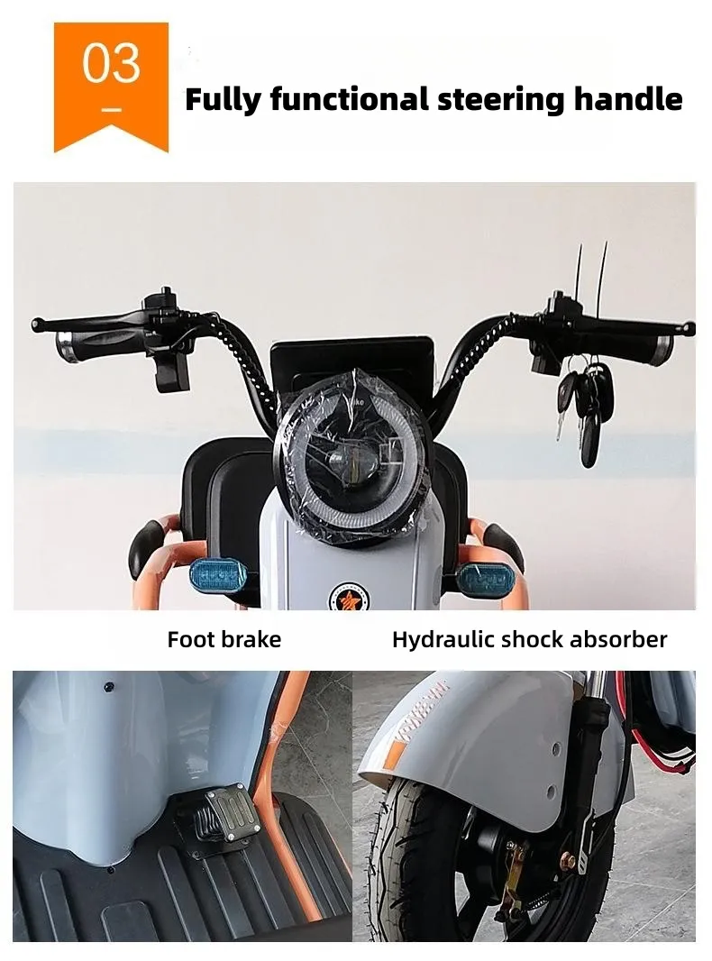 Large Storage Space Electric Three-Wheel Tricycle with Foldable Back Seat Electric Cargo& Passenger Trike Support Custom Motors and Batteries - detail 6