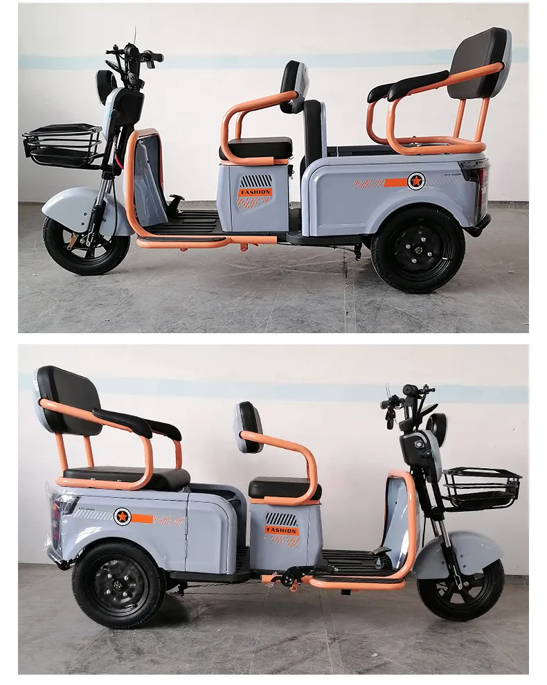 Large Storage Space Electric Three-Wheel Tricycle with Foldable Back Seat Electric Cargo& Passenger Trike Support Custom Motors and Batteries - detail 10