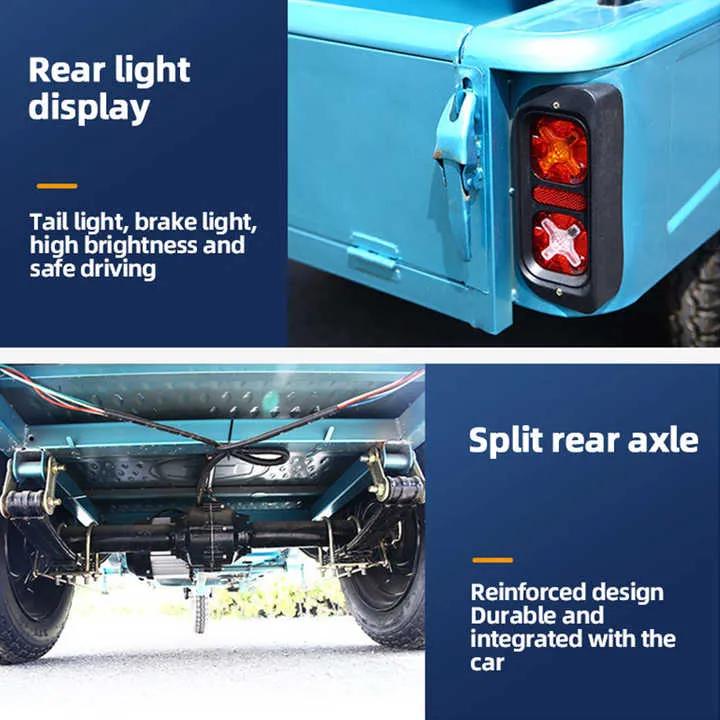 Compact Body Electric Tricycle for Dual-Purpose Household Cargo and Passenger Transportation - detail 6