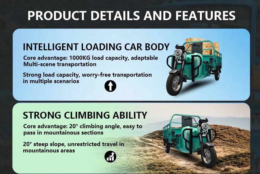 Compact Body Electric Tricycle for Dual-Purpose Household Cargo and Passenger Transportation - detail 7