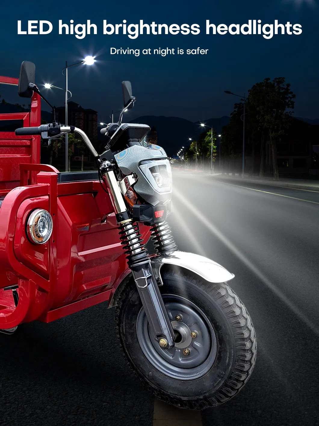 60V 1200W Electric Cargo Tricycle 3 Wheel Farm Vegetable Transportation Cargo Tricycle - detail 11
