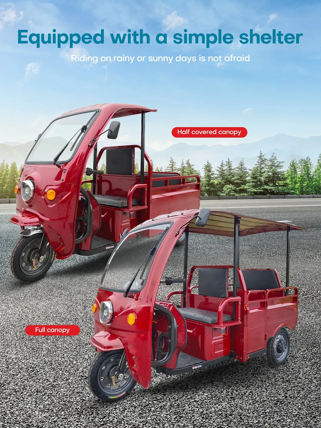 60V 1200W Electric Cargo Tricycle 3 Wheel Farm Vegetable Transportation Cargo Tricycle - detail 12