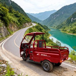 Comfortable 1000W Power Electric Open Market Stalls Household Freight Transport Adults Flatbed Cargo Tricycle