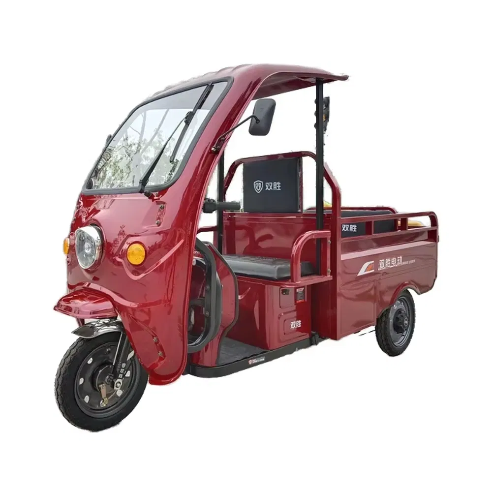 Comfortable 1000W Power Electric Open Market Stalls Household Freight Transport Adults Flatbed Cargo Tricycle - detail 2