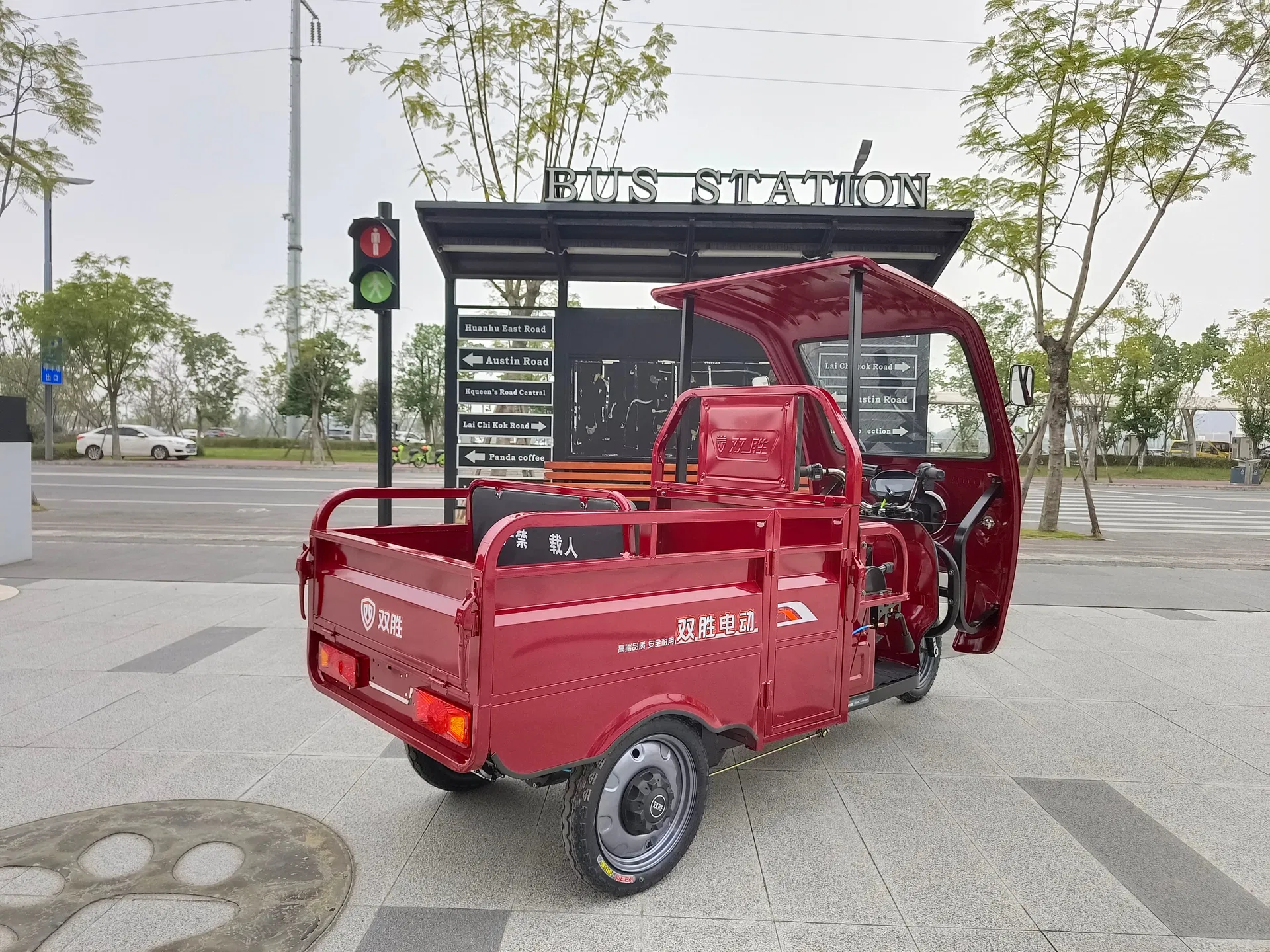 Comfortable 1000W Power Electric Open Market Stalls Household Freight Transport Adults Flatbed Cargo Tricycle - detail 4