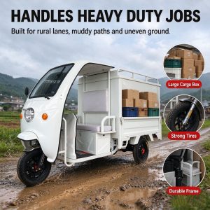 1200W Electric Closed Cabin Motorized Cargo Tricycle 60V 40ah for Adults