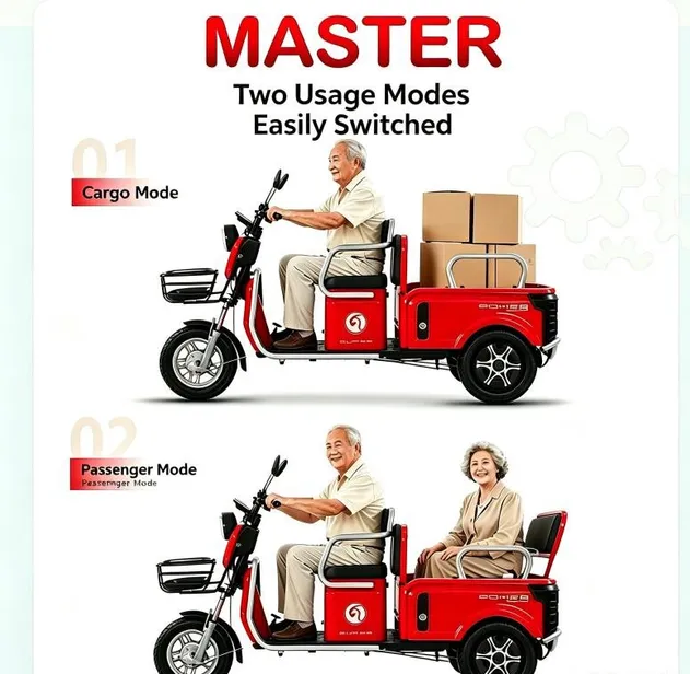 Stylish Electric Cargo Tricycle for Transporting Goods and Passengers - detail 6