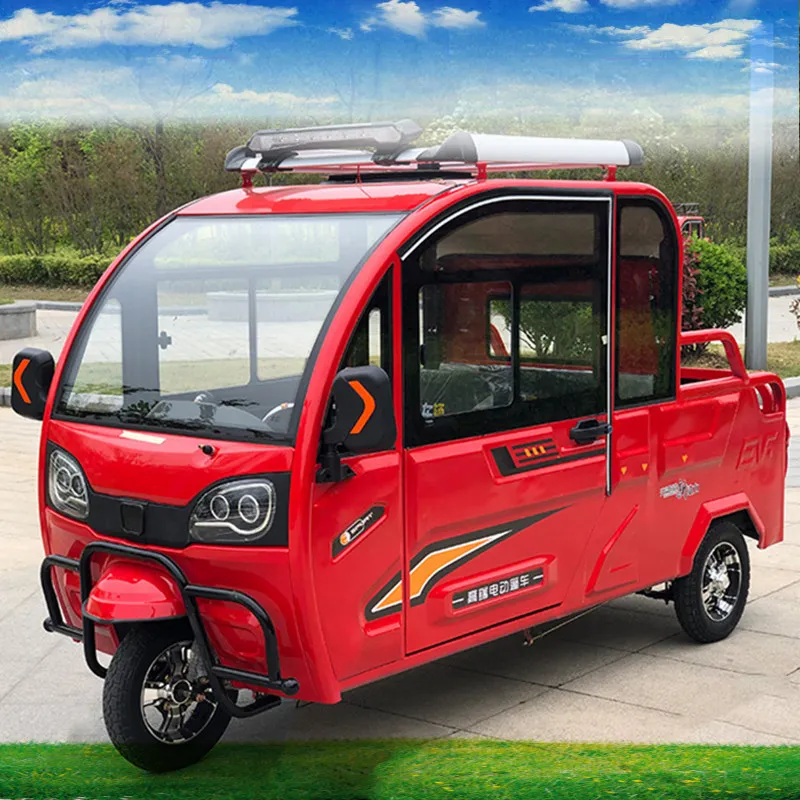 Maintenance-Free 800W Closed Solar Electric Cargo Trike Adult Electric 3 Wheel Cargo Van Tricycle Closed Body Pickup Truck - detail 12