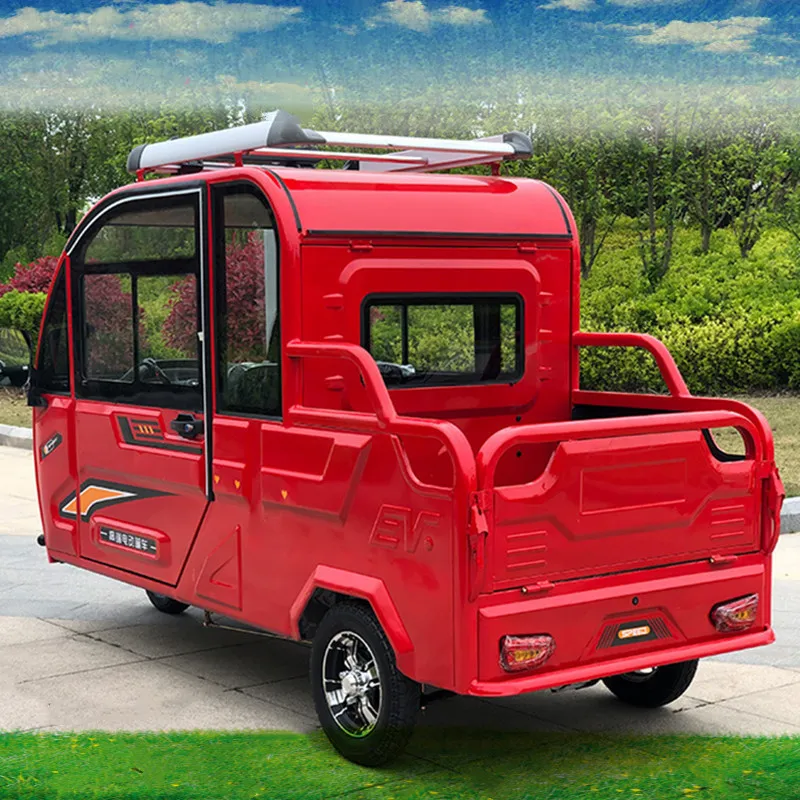 Maintenance-Free 800W Closed Solar Electric Cargo Trike Adult Electric 3 Wheel Cargo Van Tricycle Closed Body Pickup Truck - detail 14