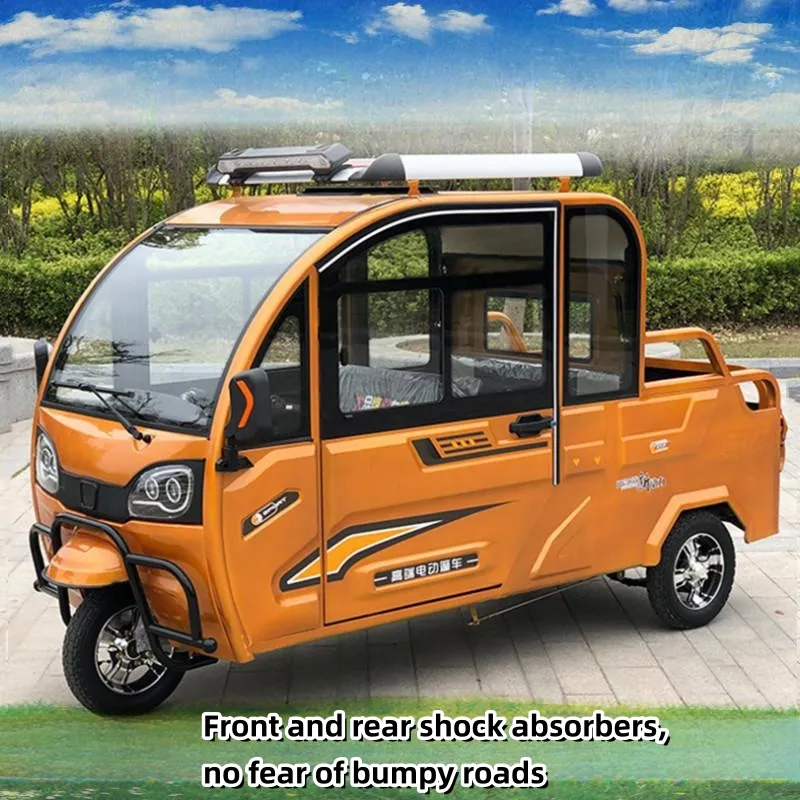 Maintenance-Free 800W Closed Solar Electric Cargo Trike Adult Electric 3 Wheel Cargo Van Tricycle Closed Body Pickup Truck - detail 5