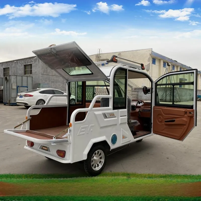 Maintenance-Free 800W Closed Solar Electric Cargo Trike Adult Electric 3 Wheel Cargo Van Tricycle Closed Body Pickup Truck - detail 6