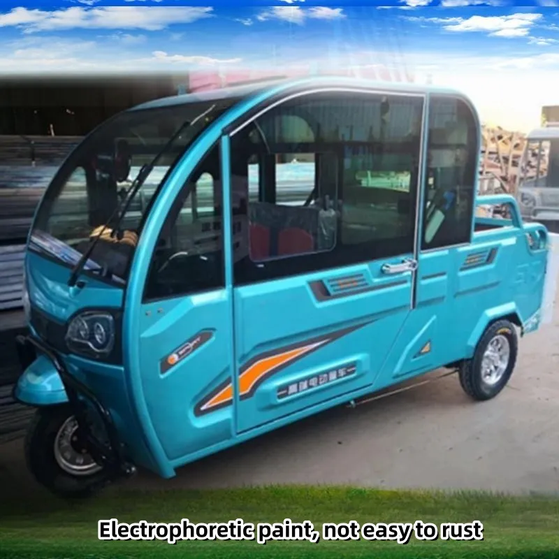 Maintenance-Free 800W Closed Solar Electric Cargo Trike Adult Electric 3 Wheel Cargo Van Tricycle Closed Body Pickup Truck - detail 8